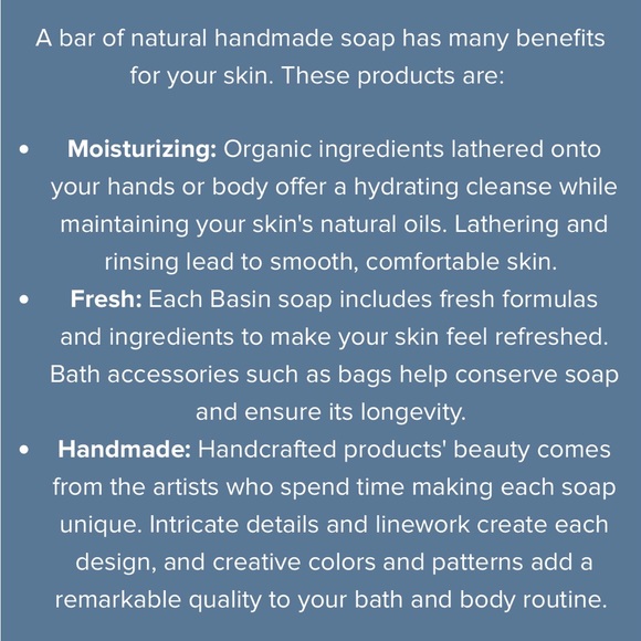 NWT Basin sliced to order artisan glycerin soap shoe inlay design & loofa - Picture 15 of 16